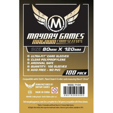 Cargar imagen en el visor de la galería, Fundas Mayday Magnum Gold 80x120 mm (Pack 100) – Protectoras para Dixit y Juegos de Mesa MDG-7104