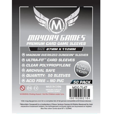 [7147] PREMIUM MAGNUM OVERSIZED DUNGEON SLEEVES: 87 X 112 MM (PACK OF 50)